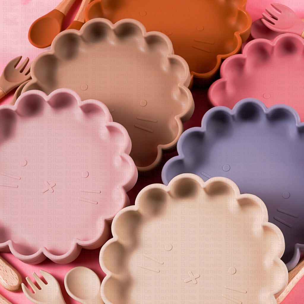 NonSlip Dinnerware Set with Personalized Spoon and Fork Bibs Manila