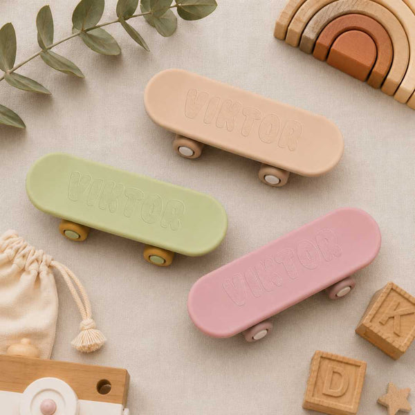 Roll & Chew Personalized Silicone Skateboard Teether