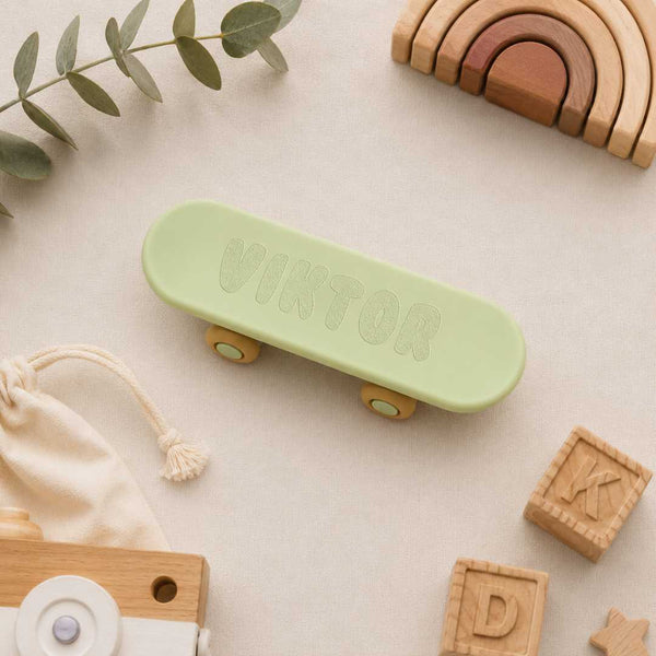Roll & Chew Personalized Silicone Skateboard Teether