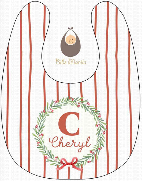 Candy Cane Wreath Bibs