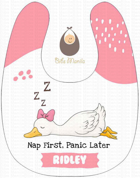Nap First Panic Later Bibs