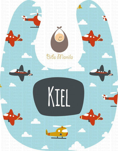 baby airplanes personalized baby bib
