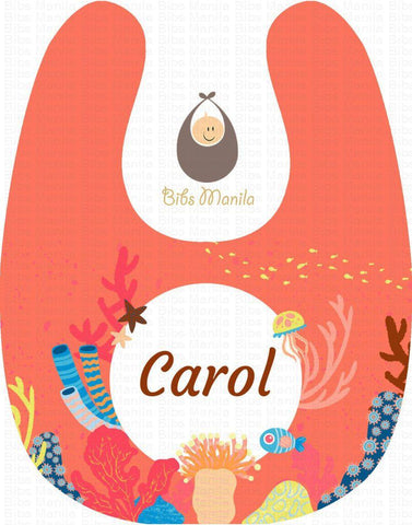 Corals with Fish Personalized Baby Bib