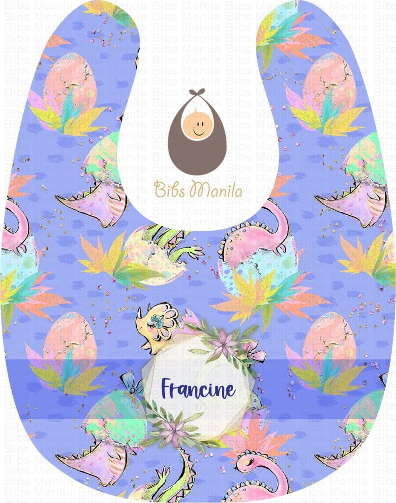 Dino Girl Party In Blueberry Bibs