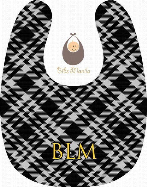 Ginghams Checkered Plaid Black Bibs