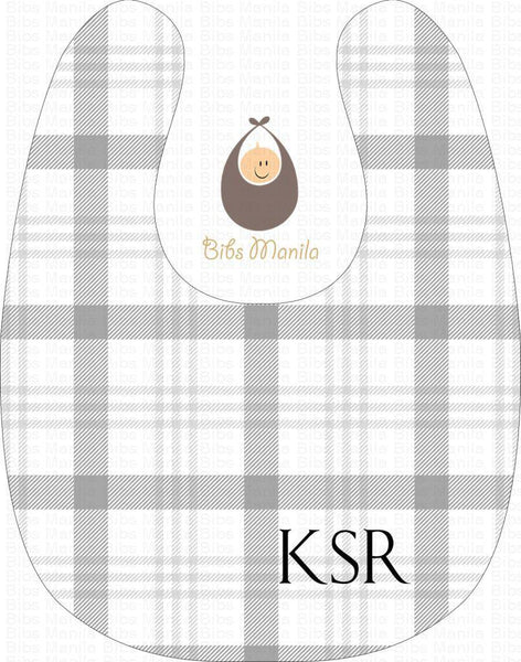 Ginghams Checkered Plaid Gray Bibs