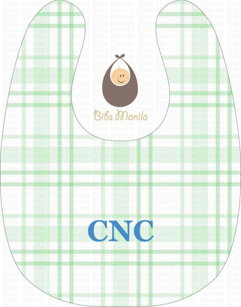 Ginghams Checkered Plaid Light Green Bibs