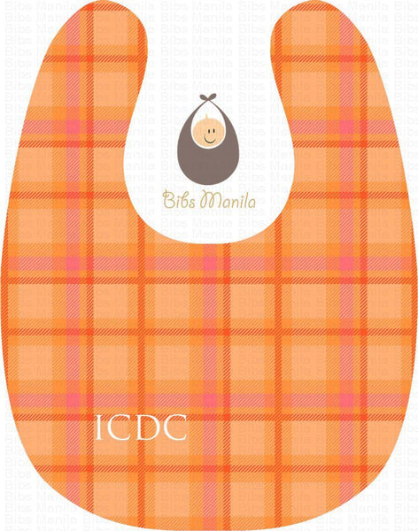 Ginghams Checkered Plaid Orange Bibs