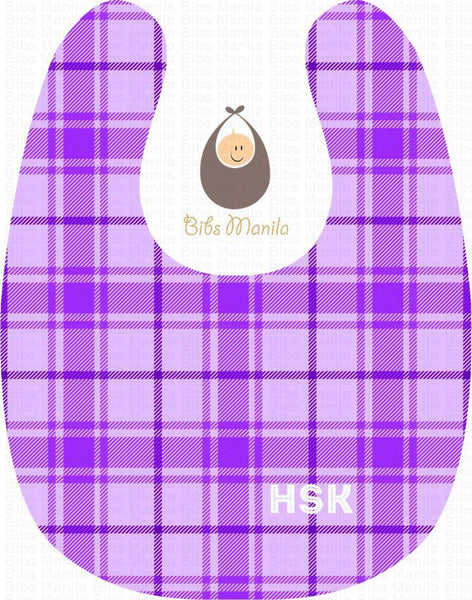 Ginghams Checkered Plaid Purple Bibs