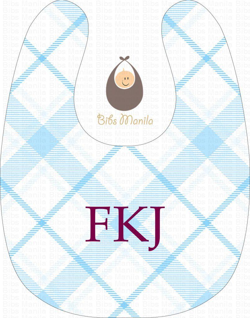 Ginghams Checkered Plaid Skyblue Bibs