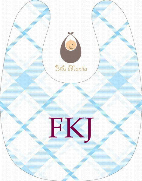 Ginghams Checkered Plaid Skyblue Bibs