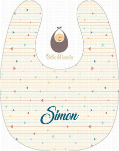Thin lines and arrows Personalized Baby Bib