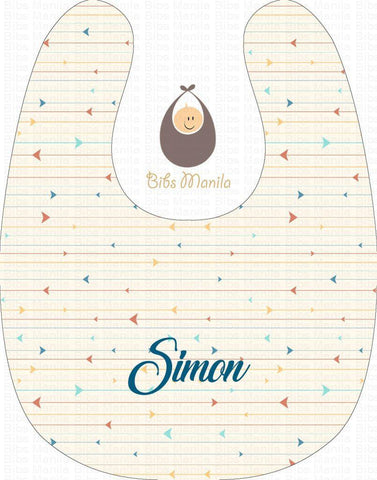 Thin lines and arrows Personalized Baby Bib