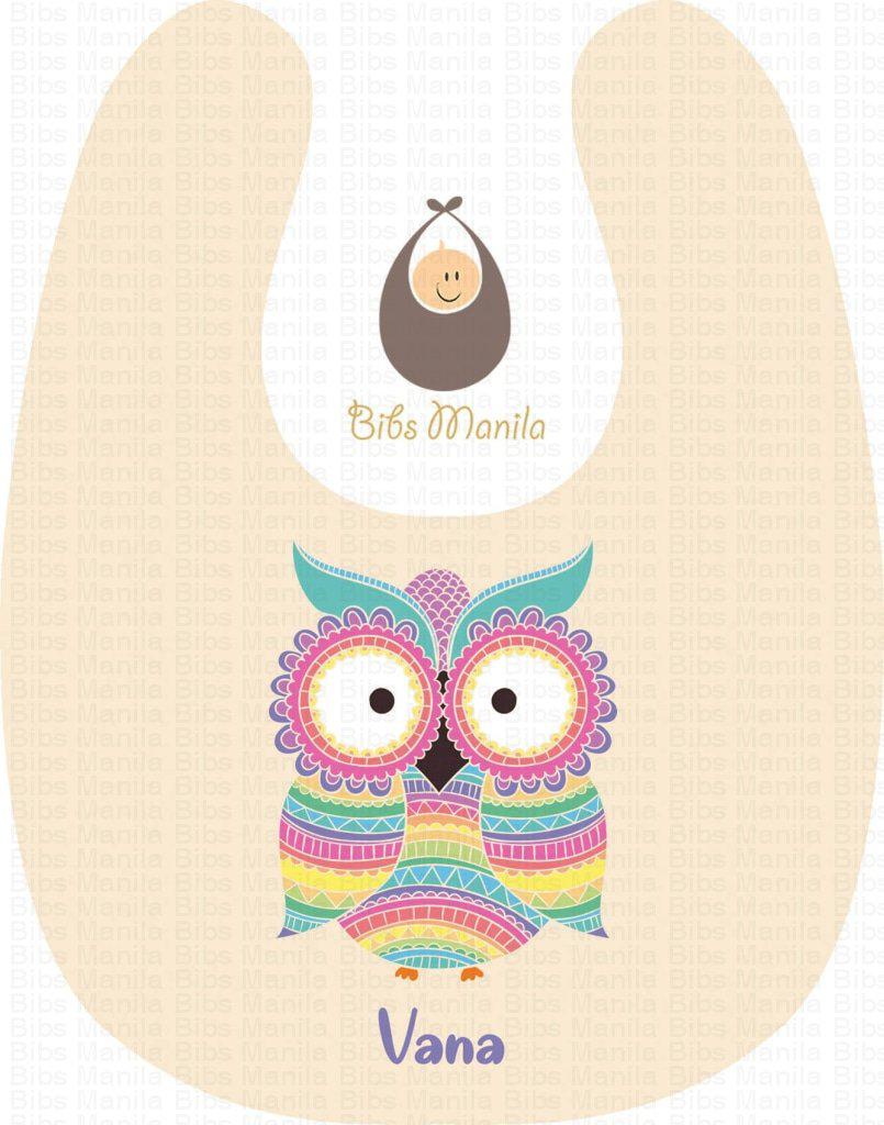 Owl See You Baby Pink with Big Owl Personalized Baby Bib