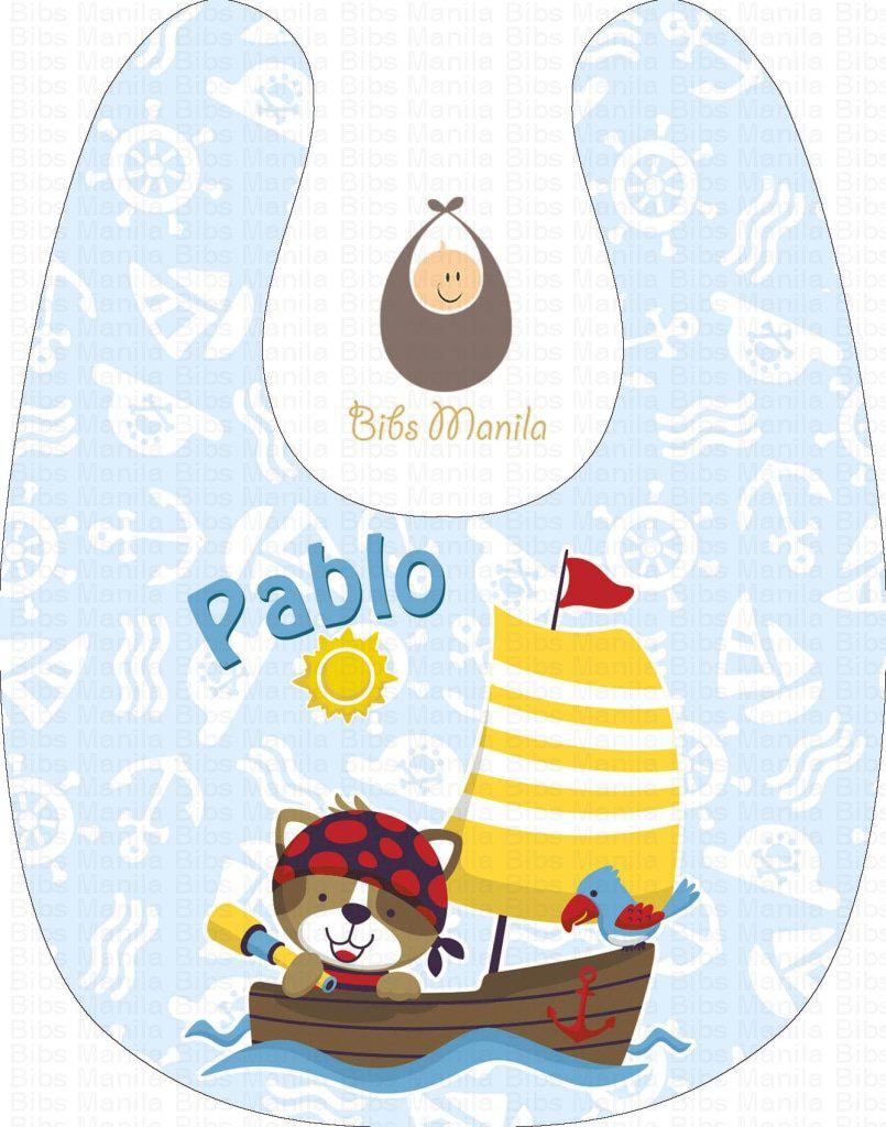 Pirate at Sea Personalized Baby Bib