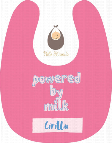 Powered By Milk In Pink Bibs