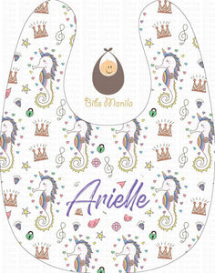 Seahorses with white background Personalized Baby Bib
