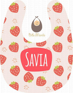 Strawberries with pink background Personalized Baby Bib