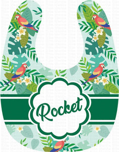 Tropical Paradise Green Personalized Baby Bib